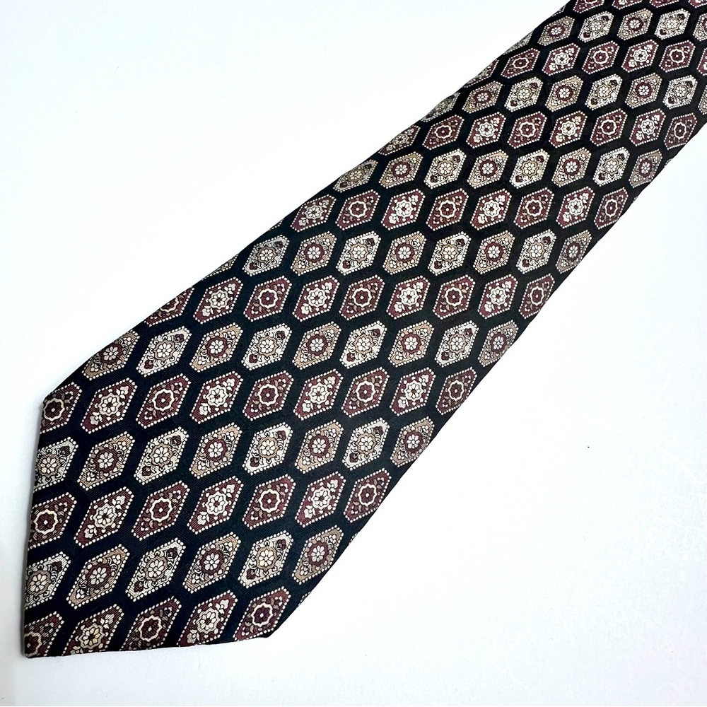 BURMA BIBAS, 100% silk tie, vintage, multicolor pattern